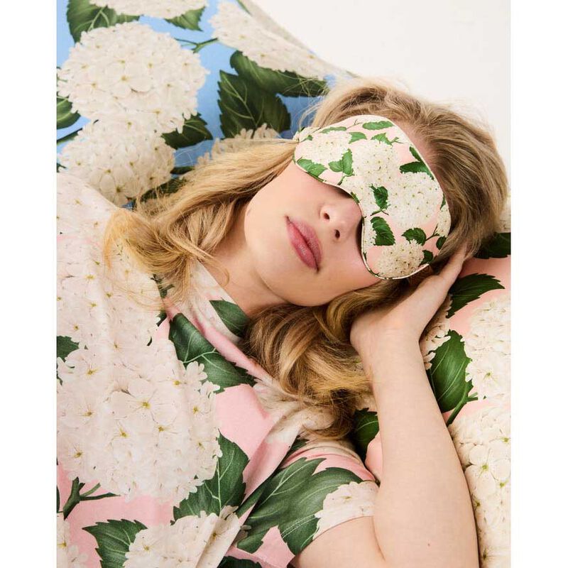 Kip&Co Hydrangea Pink Silk Eye Mask One Size image number 1